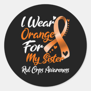 Sticker Rond Je Porte Orange Pour Ma Soeur Rsd Crps Sensibilisa