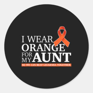 Sticker Rond Je Porte Orange Pour Ma Tante Pour Que Nous Puissi