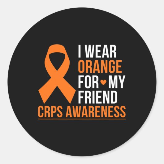 Sticker Rond Je Porte Orange Pour Mon Ami RSD RCPS Sensibilisat (Devant)