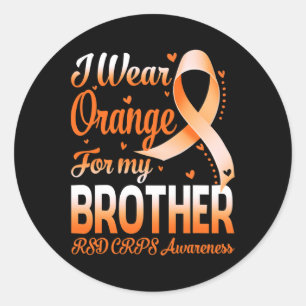 Sticker Rond Je Porte Orange Pour Mon Frère Rsd Crps Sensibilis