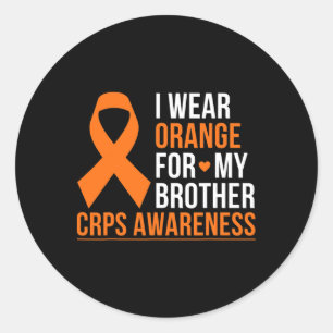 Sticker Rond Je Porte Orange Pour Mon Frère Rsd Crps Sensibilis