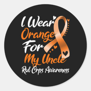 Sticker Rond Je Porte Orange Pour Mon Oncle Rsd Crps Sensibilis