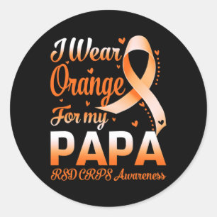 Sticker Rond Je Porte Orange Pour Mon Papa Rsd Crps Sensibilisa