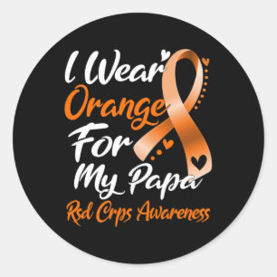 Sticker Rond Je Porte Orange Pour Mon Papa Rsd Crps Sensibilisa