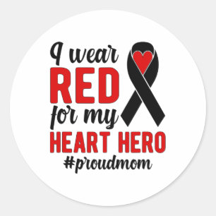 Sticker Rond Je Porte Rouge Fière Chd Guerrier Mère Chd Sensibi