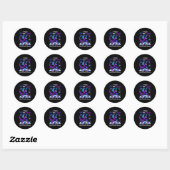 Sticker Rond Je Porte Turquoise & Violet Pour Mon Fils Suic (Feuille)