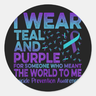 Sticker Rond Je Porte Turquoise Et Violette Prévention Du Suici