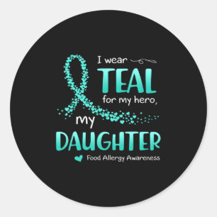 Sticker Rond Je Porte Un Turquoise Pour La Fille Sensibilisatio
