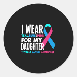Sticker Rond Je Porte Une Attention Pour Ma Fille Thyroïde Canc