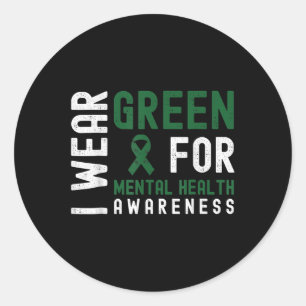 Sticker Rond Je Porte Une Chemise Verte Pour Sensibiliser À La