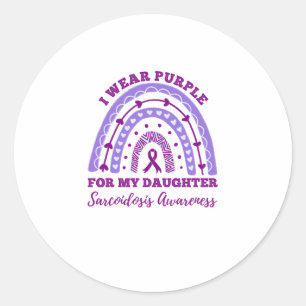 Sticker Rond Je porte une fille pourpre Sarcoïdose sensibilisat