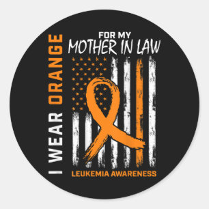 Sticker Rond Je Porte Une Mère Orange Dans La Loi Leucémie Sens