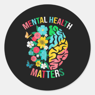 Sticker Rond Je Porte Une Sensibilisation À La Santé Mentale Ve