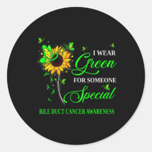 Sticker Rond Je Porte Vert Pour Bile Duction Cancer Sensibilisa