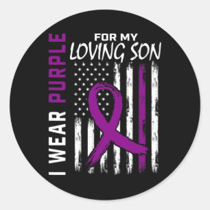 Sticker Rond Je Porte Violet Amour Fils Epilepsie Sensibilisati