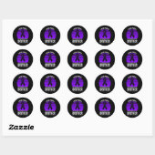 Sticker Rond Je Porte Violet Surdose Sensibilisation Brun Ruban (Feuille)