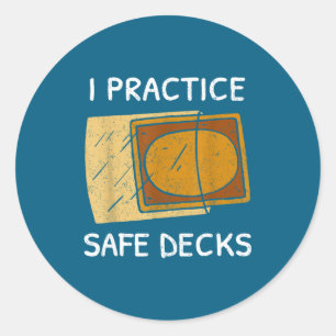 Sticker Rond Je pratique des decks sûrs Jeu de cartes à collect