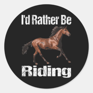 Sticker Rond Je Préfère Faire Du Cheval Équitation Équitation