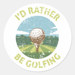 Sticker Rond Je Préfère Faire Du Golf