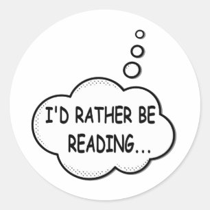 Sticker Rond Je préfère lire