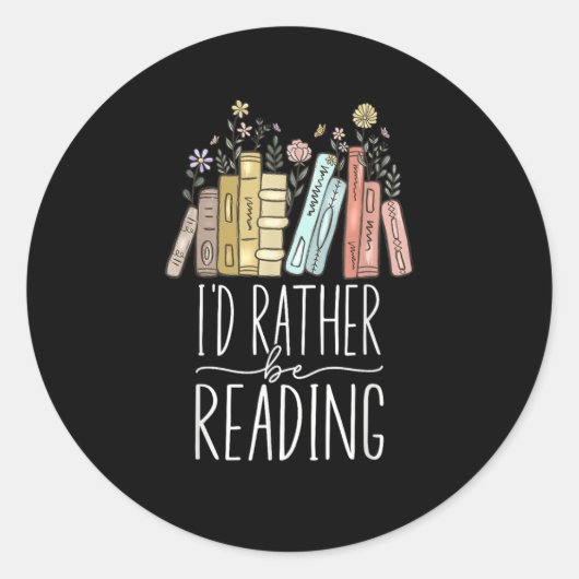 Sticker Rond Je préfère lire (Devant)