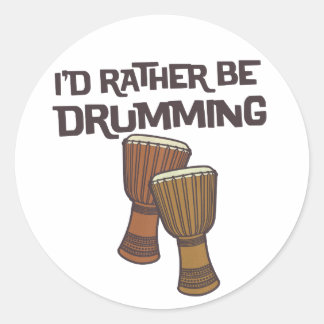 Sticker Rond Je préférerais Drumming