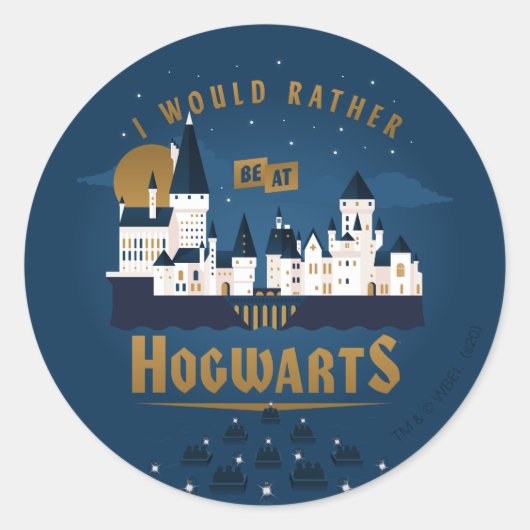 Sticker Rond Je Préférerais Être À HOGWARTS™ Abstrait Boat Ride (Devant)