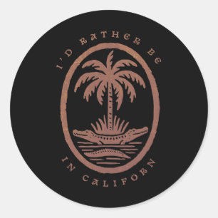 Sticker Rond Je préférerais être dans le cœur vintage de l'État