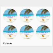 Sticker Rond Je préférerais être en Floride (ensoleillée) (Feuille)