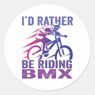 Sticker Rond Je préfèrerais faire du BMX en VTT