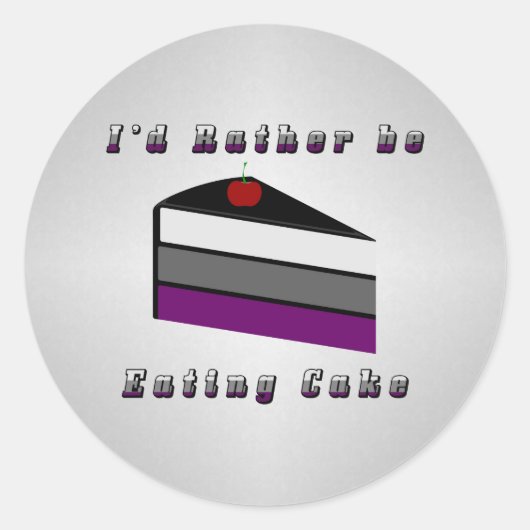 Sticker Rond Je préférerais manger du gâteau drapeau de fierté (Devant)