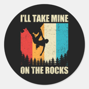 Sticker Rond Je prendrai le mien sur les rochers Bouldering Bou