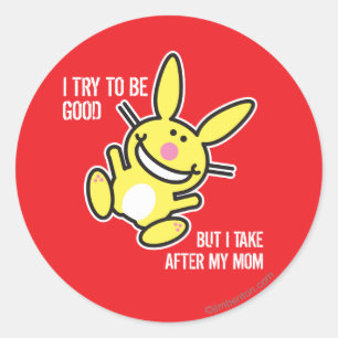 Sticker Rond Je prends ma mère