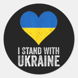 Sticker Rond Je Prends Position Avec L'Ukraine _ Arrêtez Poutin