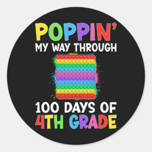 Sticker Rond Je Presse Mon Chemin À Travers 100 Jours D'Étudian