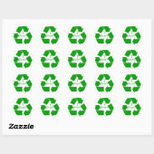 Sticker Rond Je Recycle avec le symbole vert (Feuille)