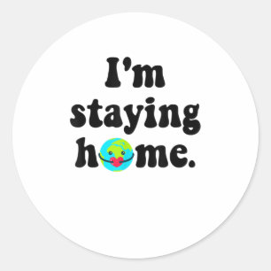 Sticker Rond Je Reste À Domicile Sensibilisation Sociale Distan