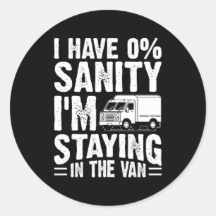 Sticker Rond Je reste dans la camionnette Phasmophobia joueur h