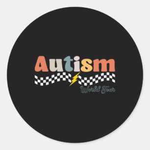 Sticker Rond Je Rock Spectrum Autism World Tour Autism Aware