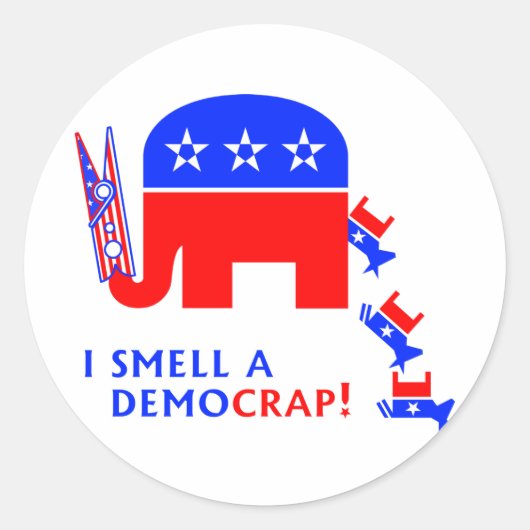 Sticker Rond Je Sens Un Démocrate (Devant)