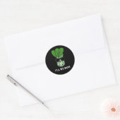 Sticker Rond Je serai Bok Funny Veggie Movie Pun Dark BG (Enveloppe)