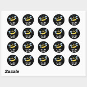Sticker Rond Je serai Bug Funny Movie Phrase Bee Pun Dark BG (Feuille)