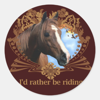 Sticker Rond Je serais plutôt des chevaux d'équitation