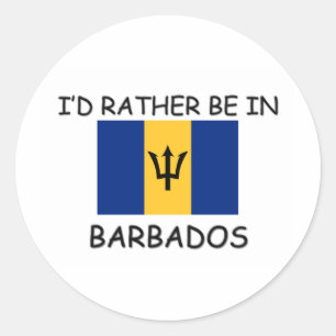 Sticker Rond Je serais plutôt en Barbade