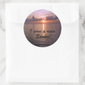 Sticker Rond Je sers un Sauveur ressuscité ! (Sac)