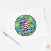 Sticker Rond Je soutiens l'autocollant d'éducation à la bilingu (Enveloppe)