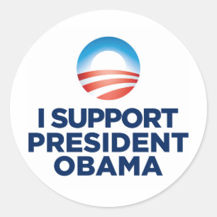 Sticker Rond Je soutiens le président Obama