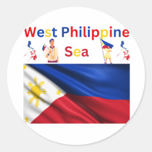 Sticker Rond Je soutiens les Philippines en mer des Philippines