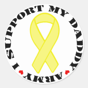 Sticker Rond Je soutiens Mon Papa - Armée