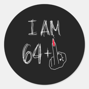 Sticker Rond Je Suis 64 Plus 1 Drôle Pour Un 64e Anniversaire P